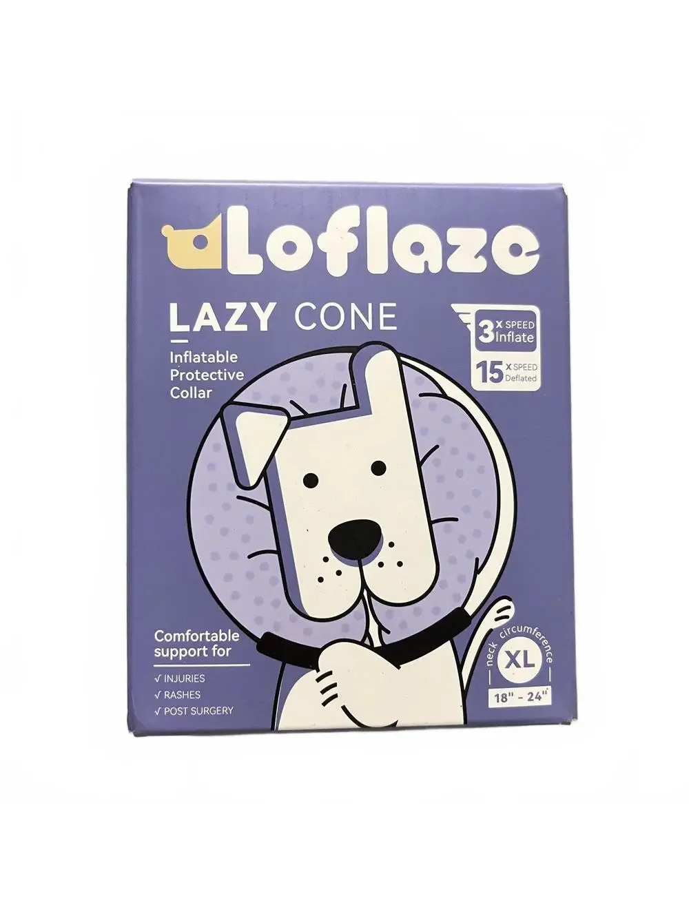 Loflaze Lazy Cone - Inflatable Protective Collar for Dogs - XL
